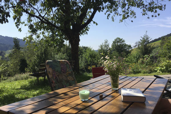 Terrasse - Ferienwohnung "am Weiher"